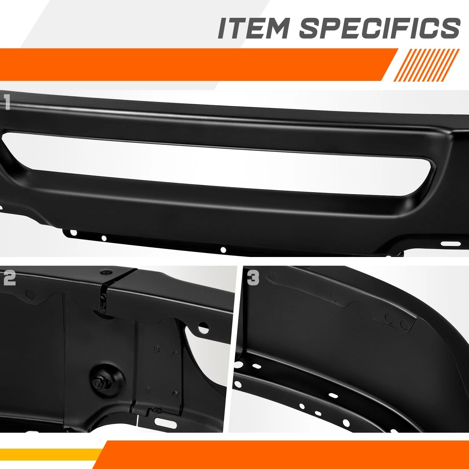 Front Bumper Face Bar for Ford F-150 (2006–2008) Primered Black w/o Fog Light Holes