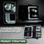 LED Projector Headlights for Chevy Silverado 1500/2500/3500 (2007–2013)