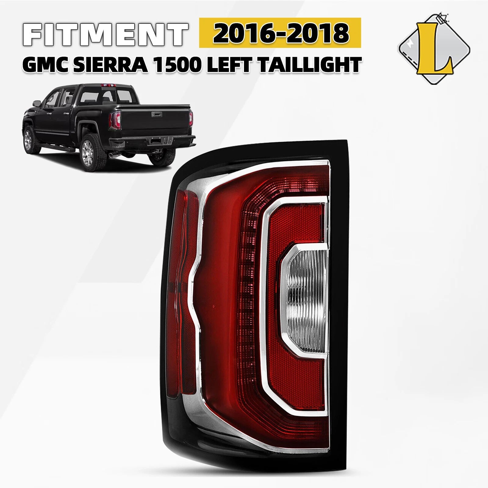 LED Tail Light Brake Left Driver Side for GMC Sierra 1500 (2016–2018)
