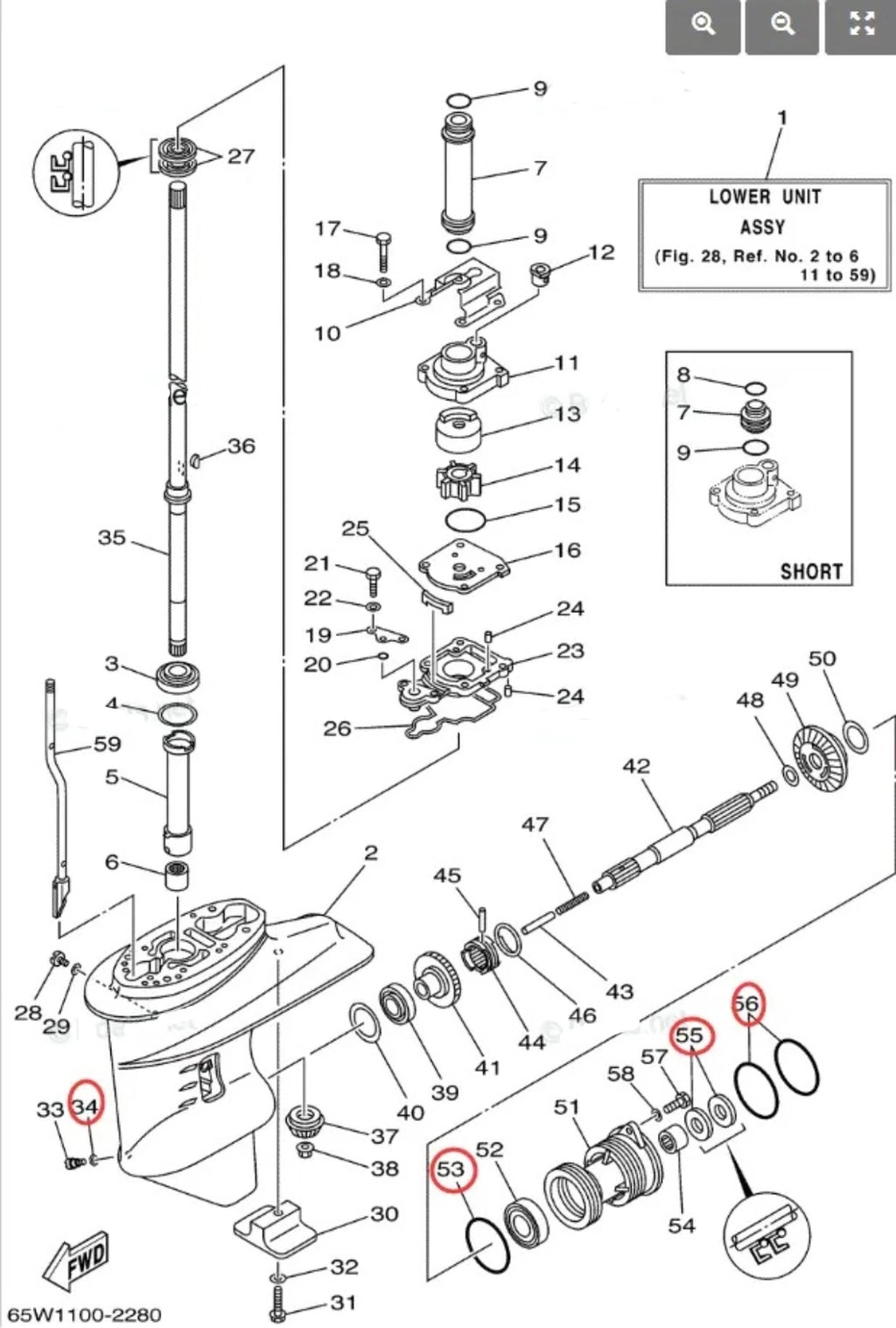 Lower Unit Seal Kit for Yamaha 4-Stroke 25HP F25 (2000–2023)