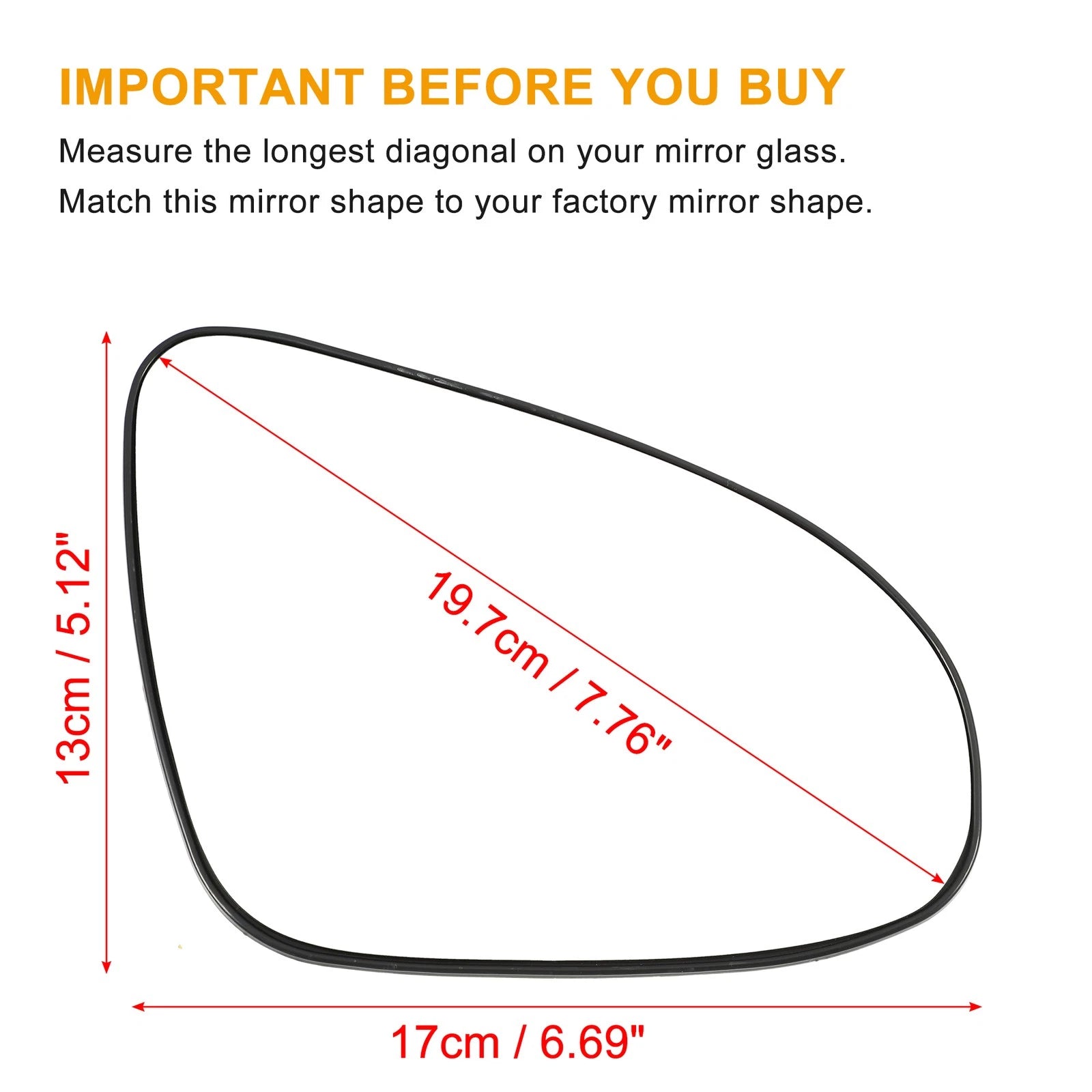 Heated Right Side Mirror Glass for Toyota Yaris (2010–2012) No. 879080D600