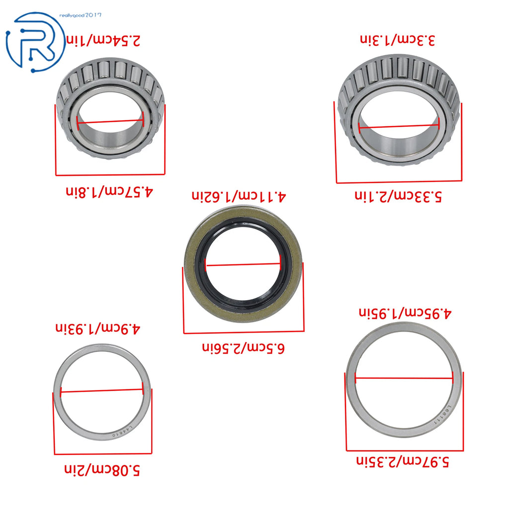 Set of 4 Trailer Wheel Hub Bearings Kits for 3500Lb Axle #84 (L44649/L68149)