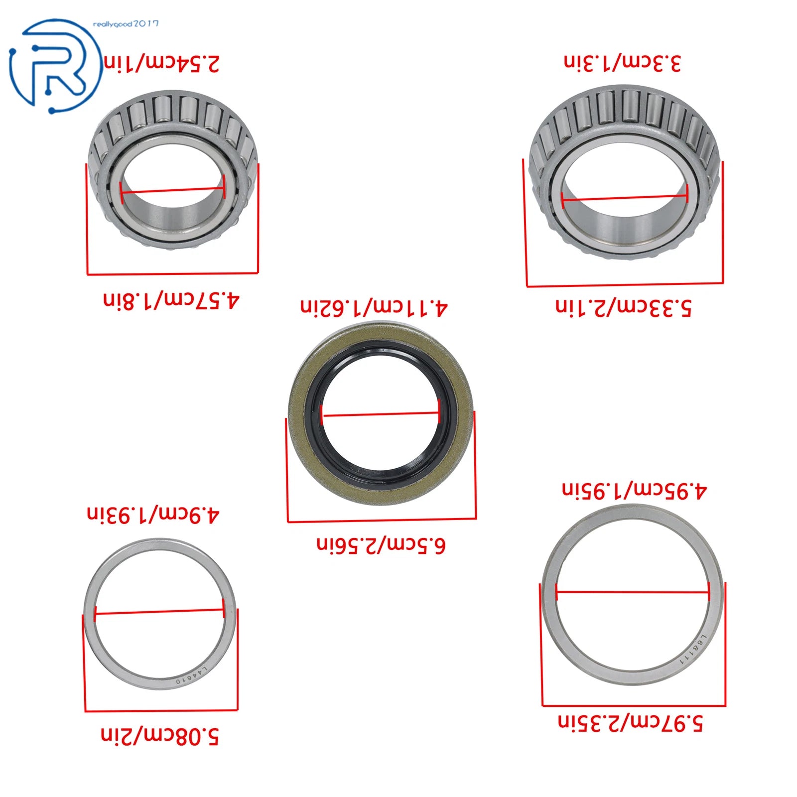 Set of 4 Trailer Wheel Hub Bearings Kits for 3500Lb Axle #84 (L44649/L68149)