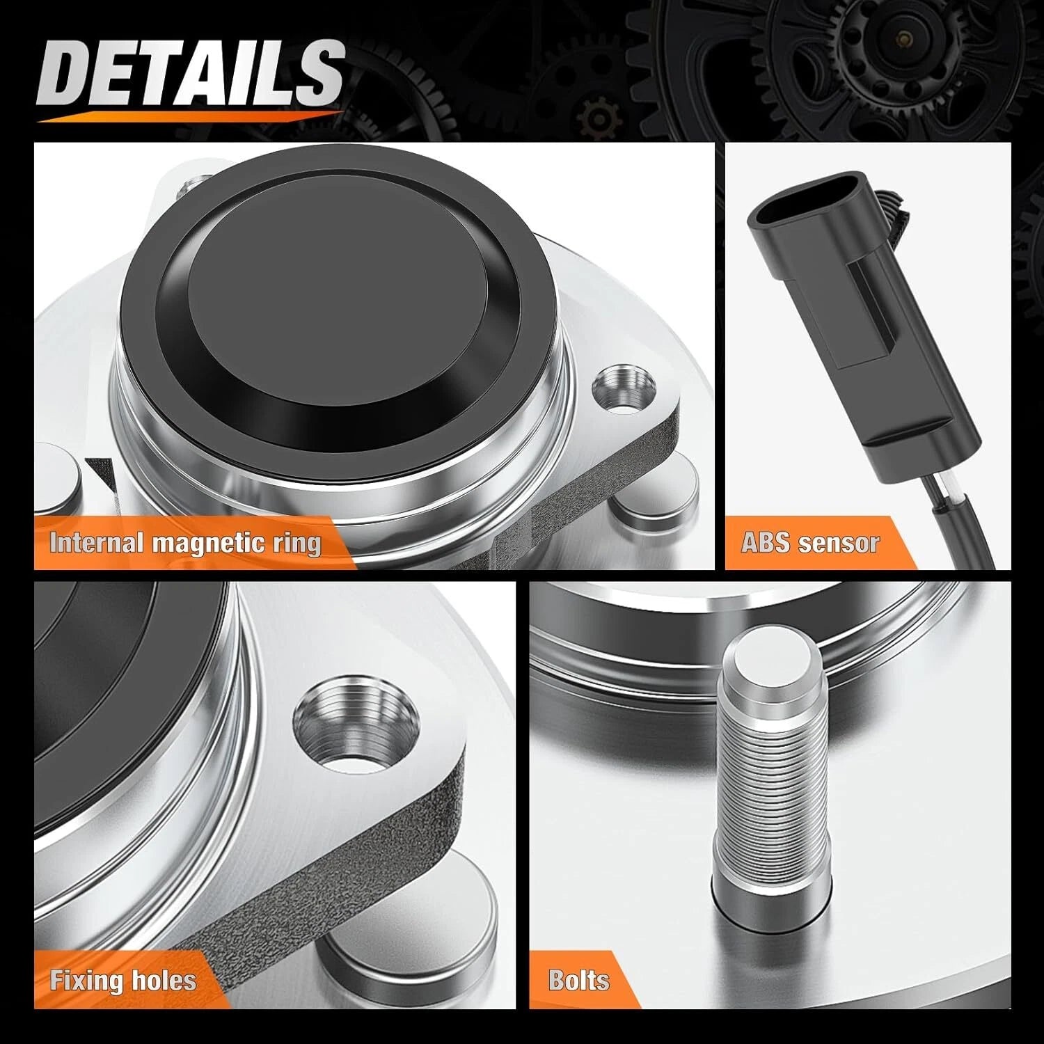 Pair Front Wheel Hub Bearing for Chevy Silverado GMC Sierra 1500 Yukon (1999–2006)