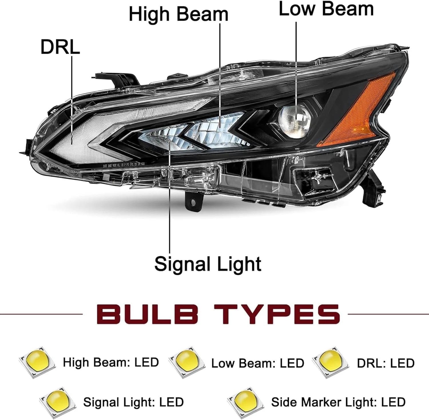 Full LED Projector Headlights for Nissan Altima (2023–2025) LH+RH
