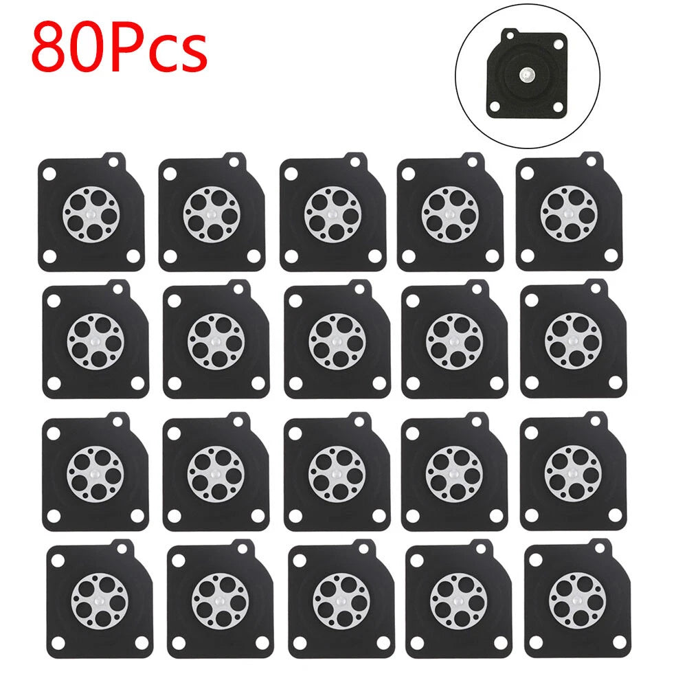 80Pc Carburetor Metering Diaphragm Gasket Set for Zama C1U (A015010)