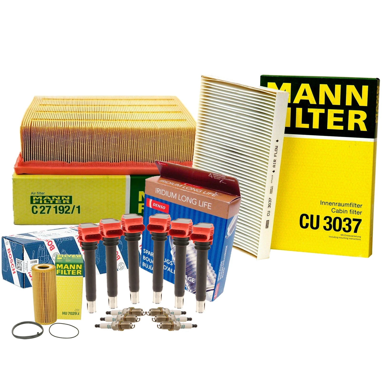 Tune-Up Kit with 6 Iridium Spark Plugs for Audi (Mann, Bosch, Denso)