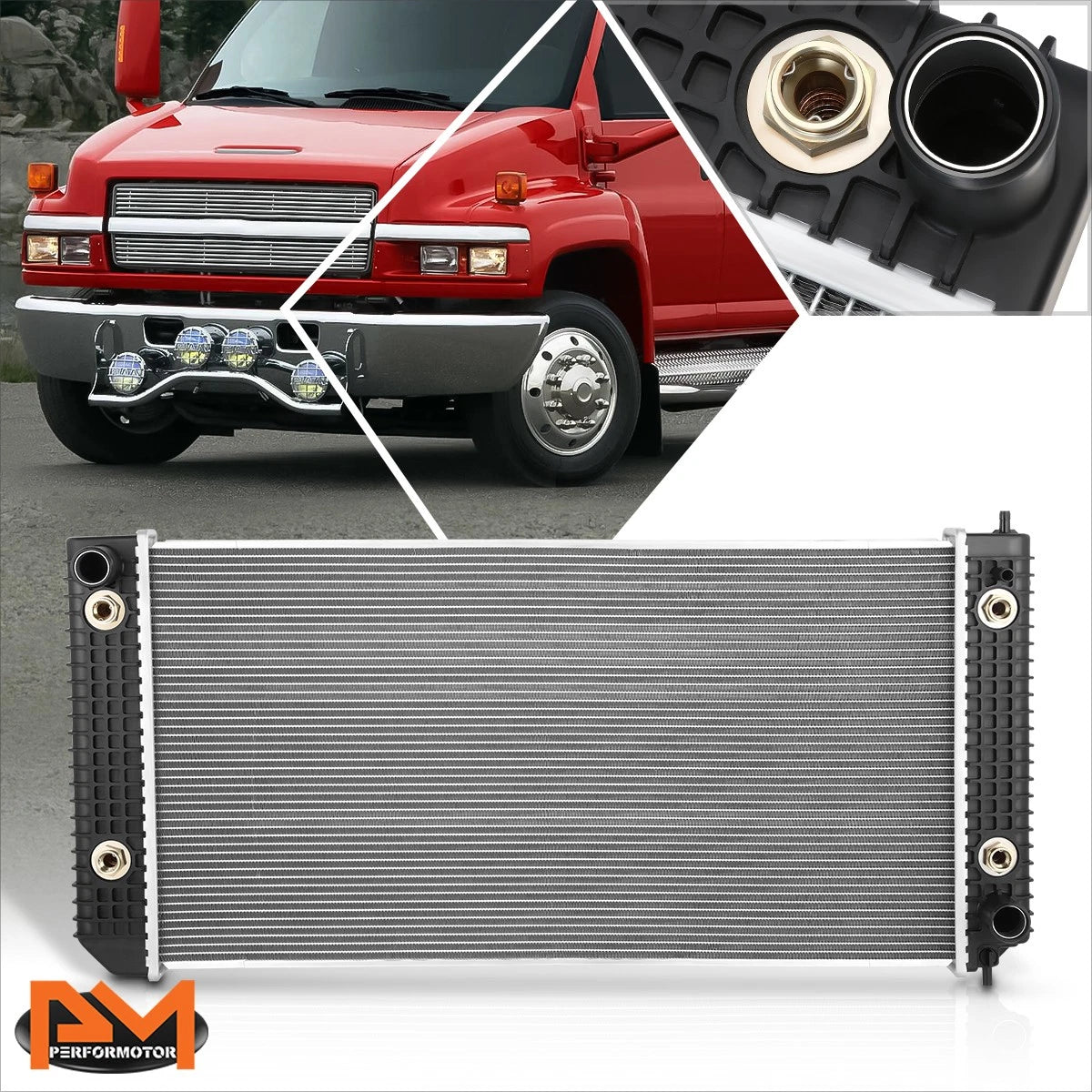 Aluminum 2-Row Cooling Radiator for Chevy C4500-C7500 Kodiak/GMC Topkick (2003–2007)