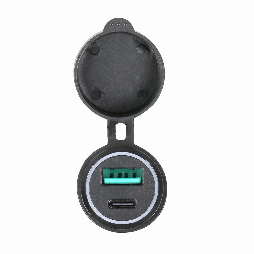 1x Dual USB Charger DIN Socket Adapter for BMW Motorcycle
