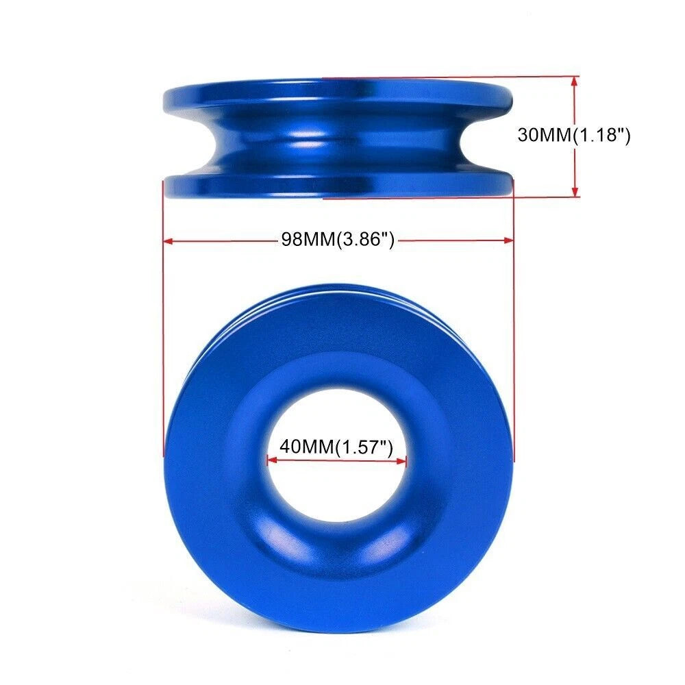 Winch Snatch Recovery Ring for ATV UTV (41000 lbs) - Blue