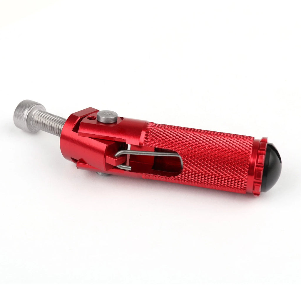 CNC Folding Foot Pegs Rear Set for Universal Motorcycle (Red)