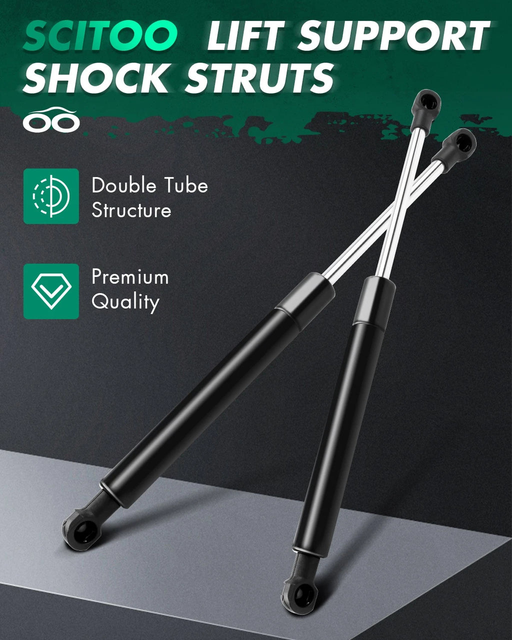 2X Trunk Lift Supports for INFINITI Q50 (2014–2018) Gas Shock Struts W/O Spoiler