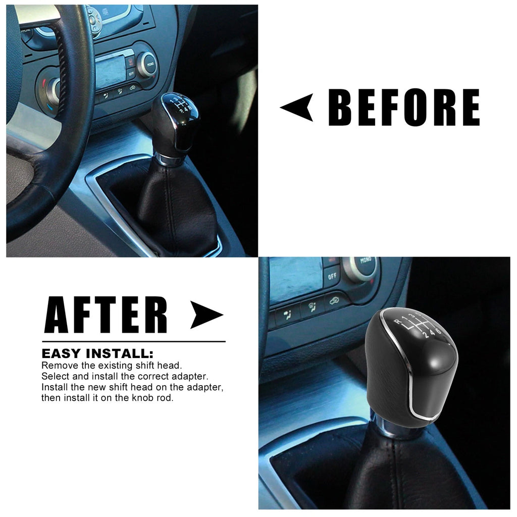 6 Speed Manual Shift Knob for Ford Mondeo MK3 (2000–2007) - Black Faux Leather
