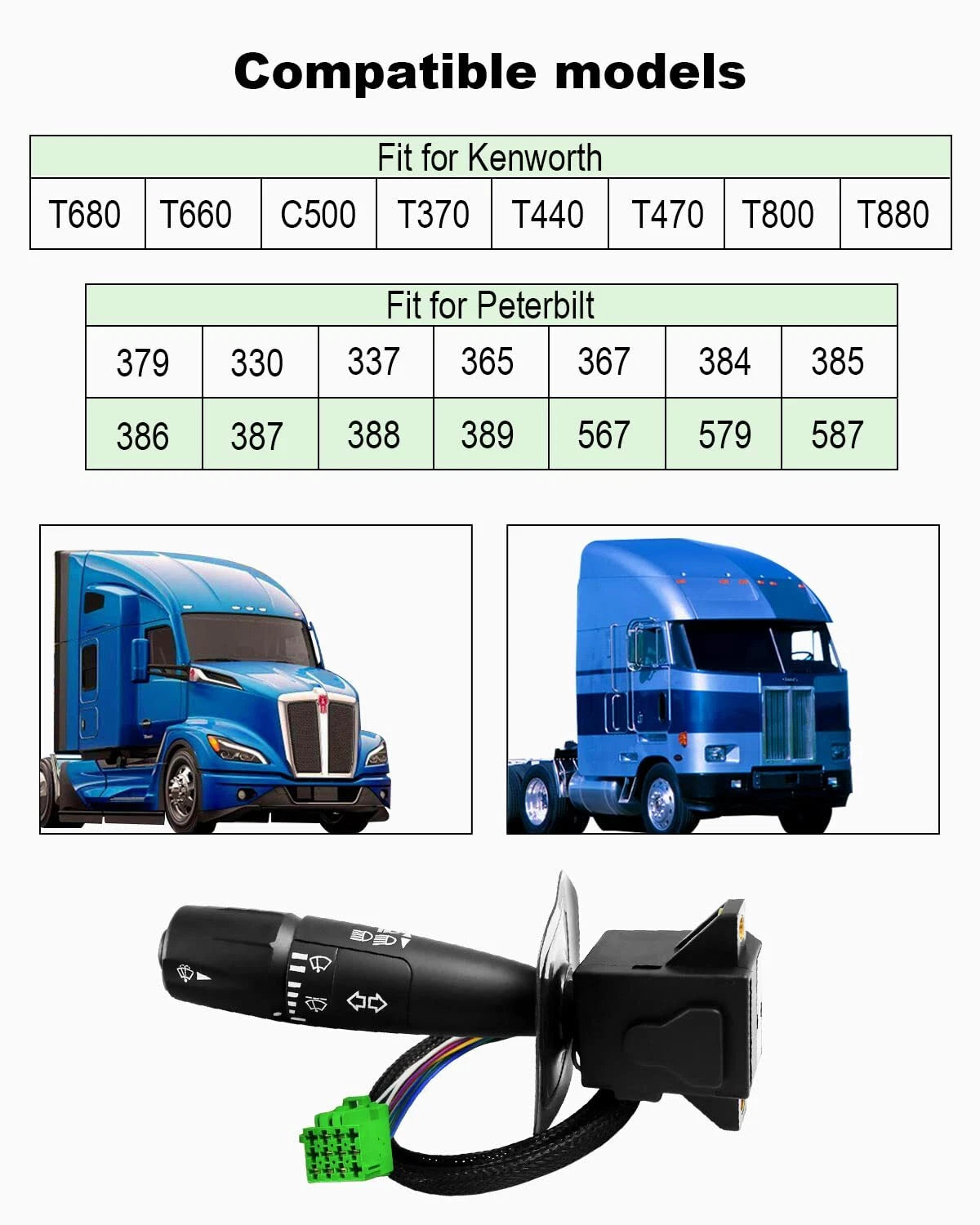 Turn Signal Windshield Wiper Switch for Kenworth T680 T800 Peterbilt 579 389 387
