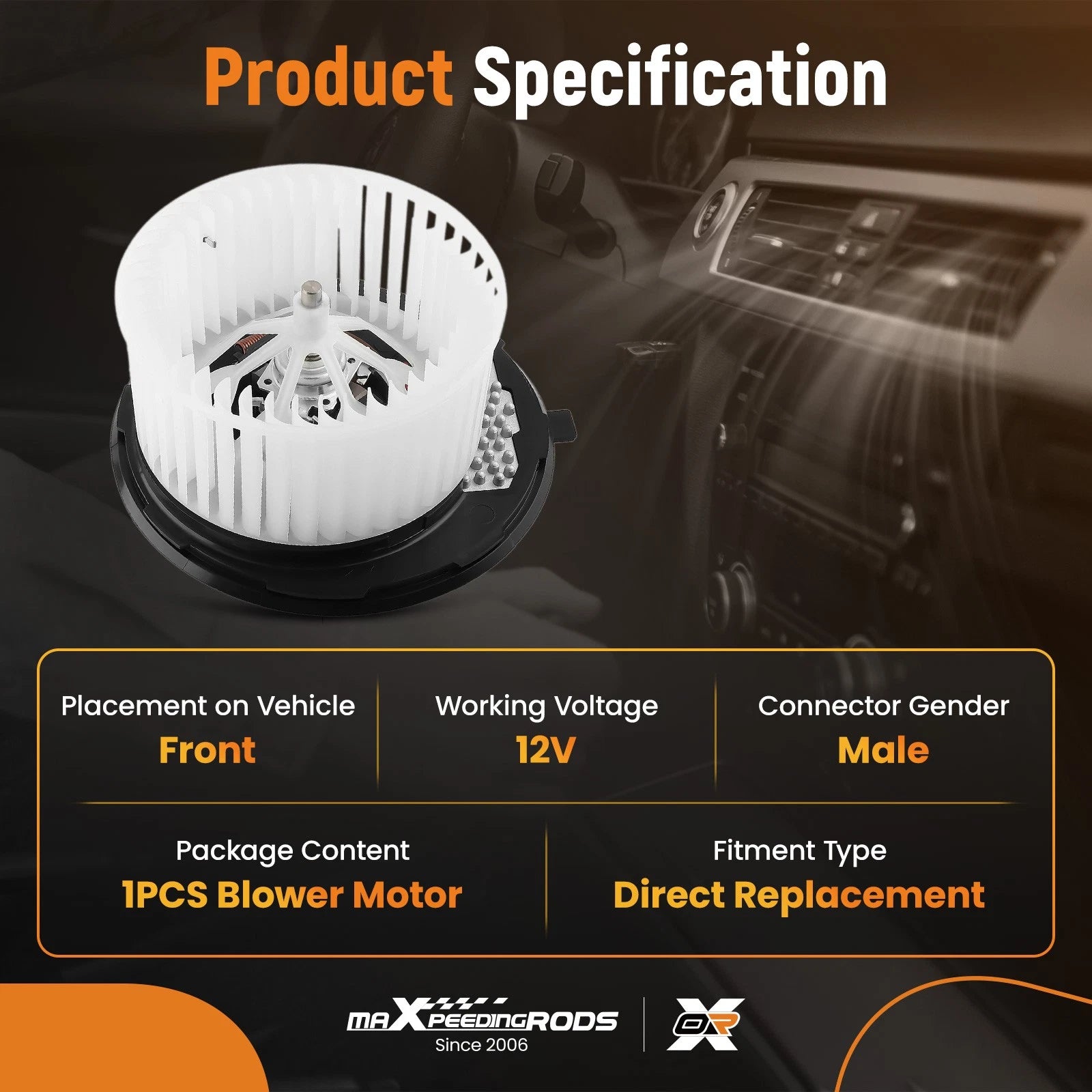 Blower Motor with Resistor for Audi A3/TT VW Jetta/Passat/CC/GTI/Eos (2005-2020)