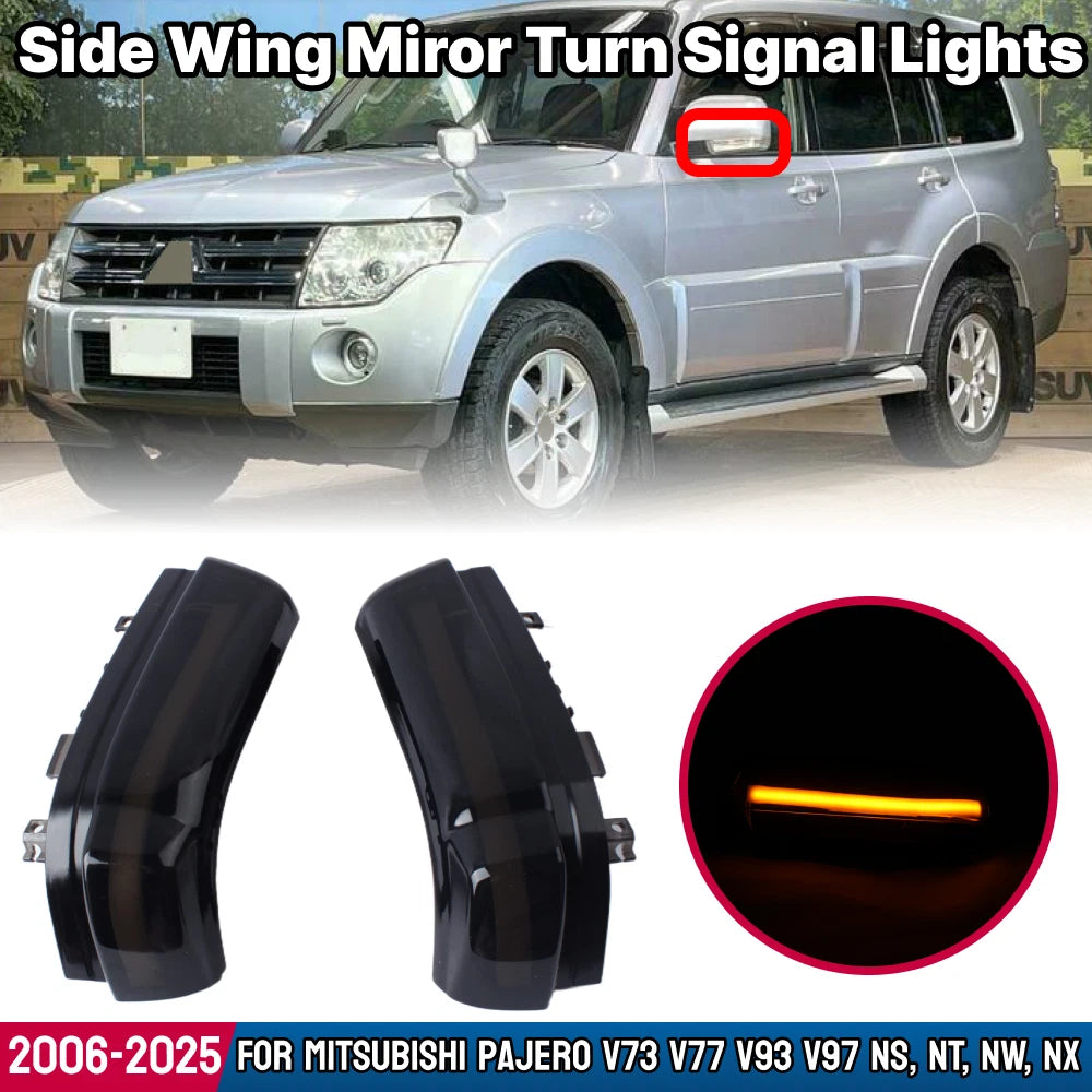 LED Dynamic Turn Signal Lights for Mitsubishi Pajero V73 V77 V93 V97 (2006–2025)