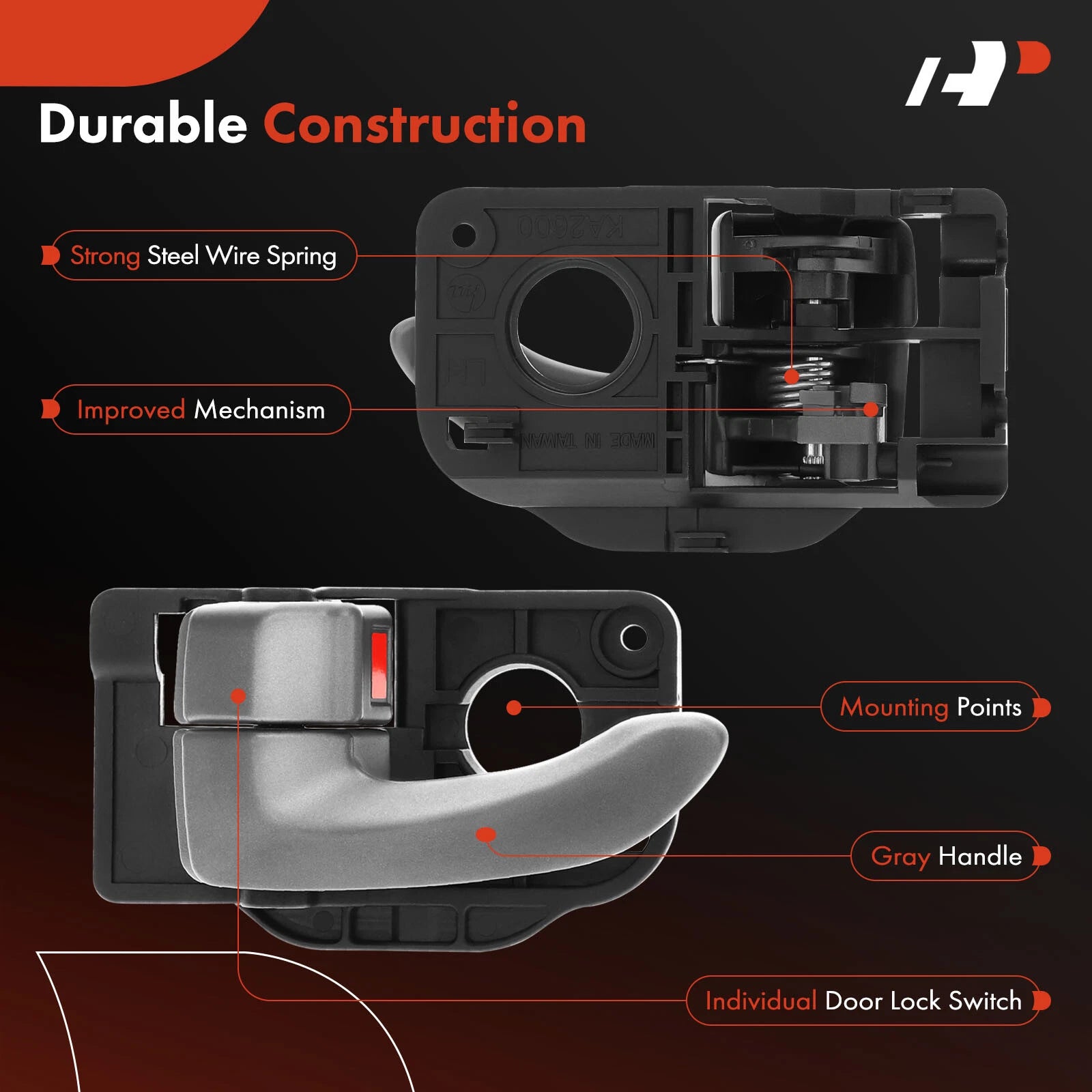 Left Gray Interior Door Handle for Kia Soul (2010-2013)