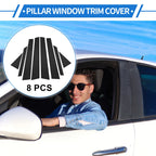 8 Pcs Door Pillar Window Trim for Hyundai Elantra (2007–2010) Black