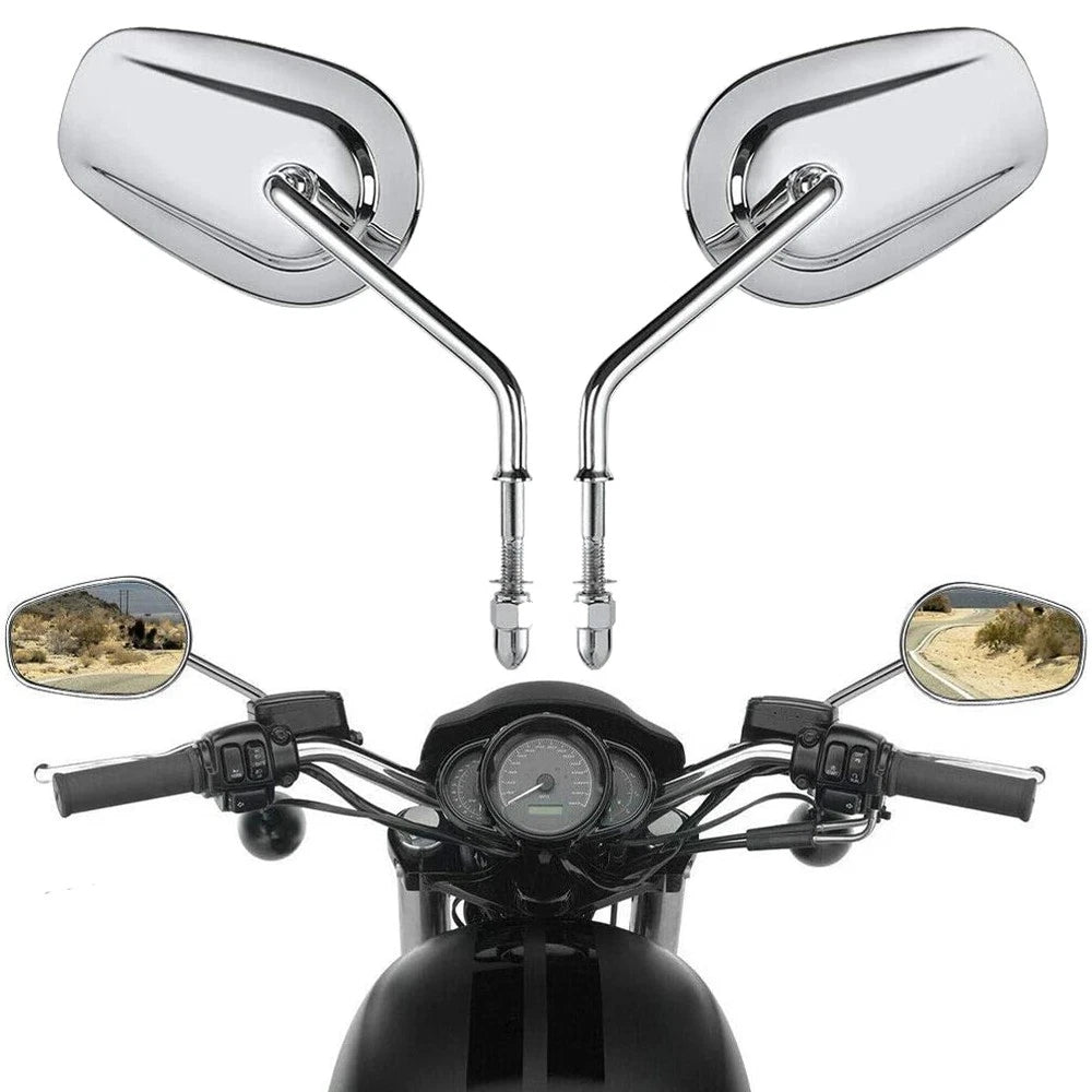 Teardrop Rear View Mirrors for Harley Touring Dyna Softail Sportster