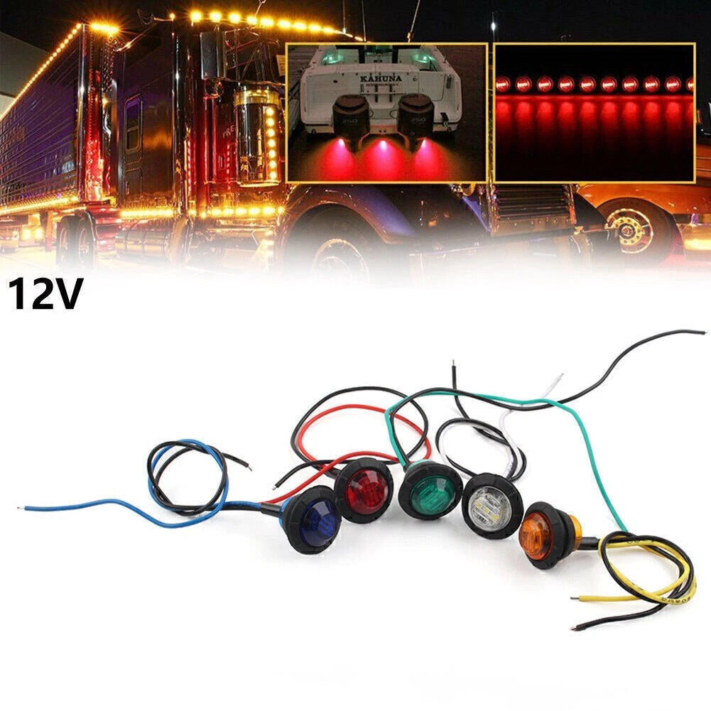 3 LED Front Rear Side Marker Light for Trailer Truck Lorry Van Bus (12V)