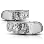 Upper Chrome Housing Headlight & Clear Side Corner Lamp for GMC Sierra/Yukon (1999–2007)