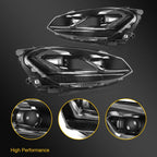 Pair Full LED DRL Headlights for Volkswagen Golf MK7 (2015–2017)
