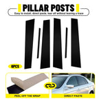 6Pcs Door Window Cover Trim for Acura TL (2004–2008) - Piano Black