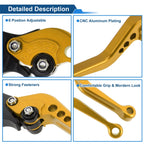 Adjustable Short Brake Clutch Levers for BMW R Nine T (2014–2016) - Gold Tone