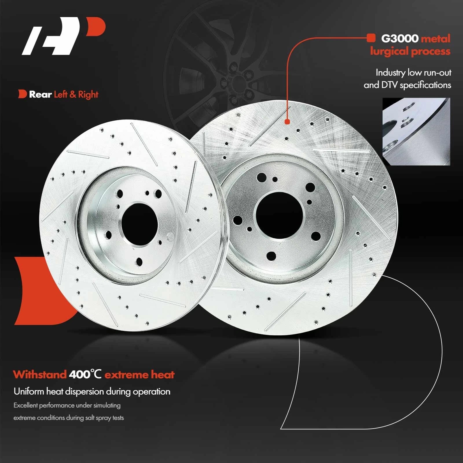 Front Side Drilled Brake Rotors for Honda CR-V (2017-2023)
