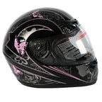 Butterfly Full Face Helmet for Motorcycle (S, M, L, XL, XXL) - Black