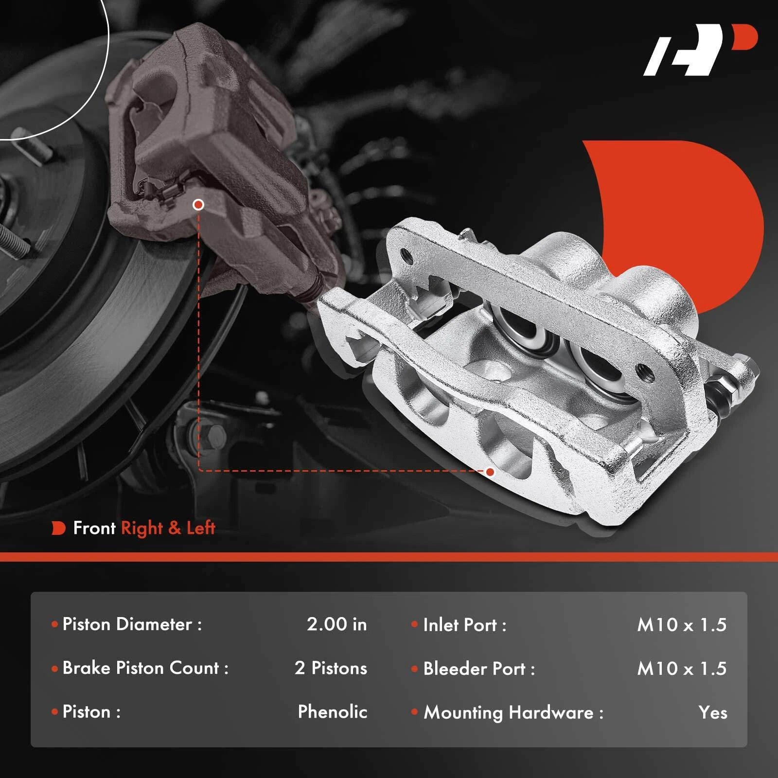 Front Brake Calipers for Chevy Silverado 1500, Tahoe, GMC, Cadillac