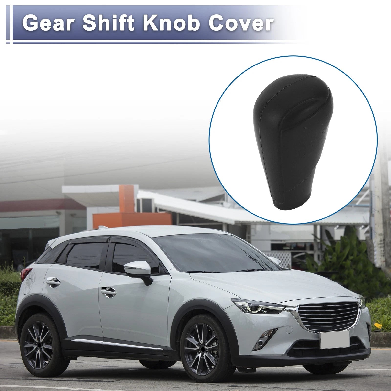 1 Pc Gear Shift Knob Cover for Mazda 3 (2014–2019) Black Silicone