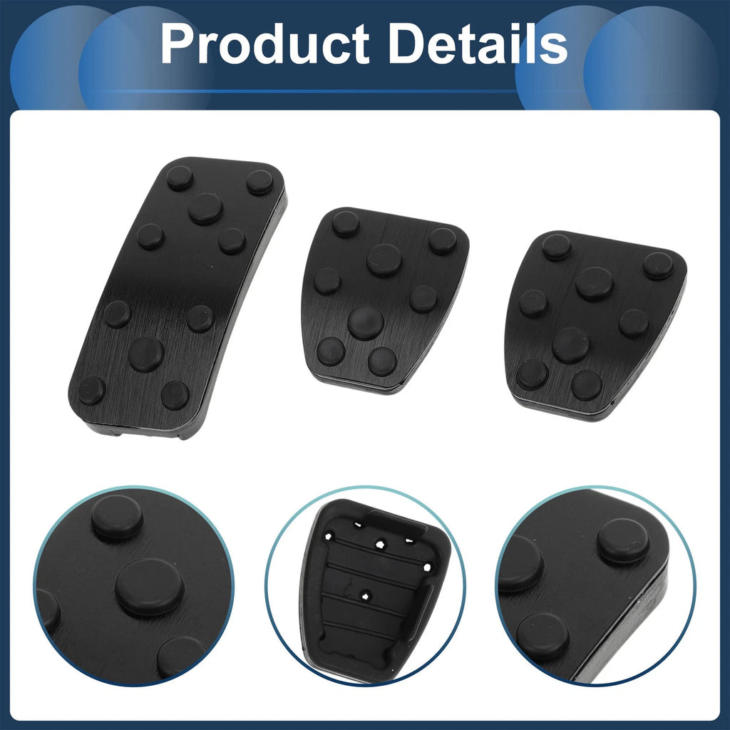 3 Pcs Foot Accelerator Pedal Covers for Subaru Forester (2006–2018) Black