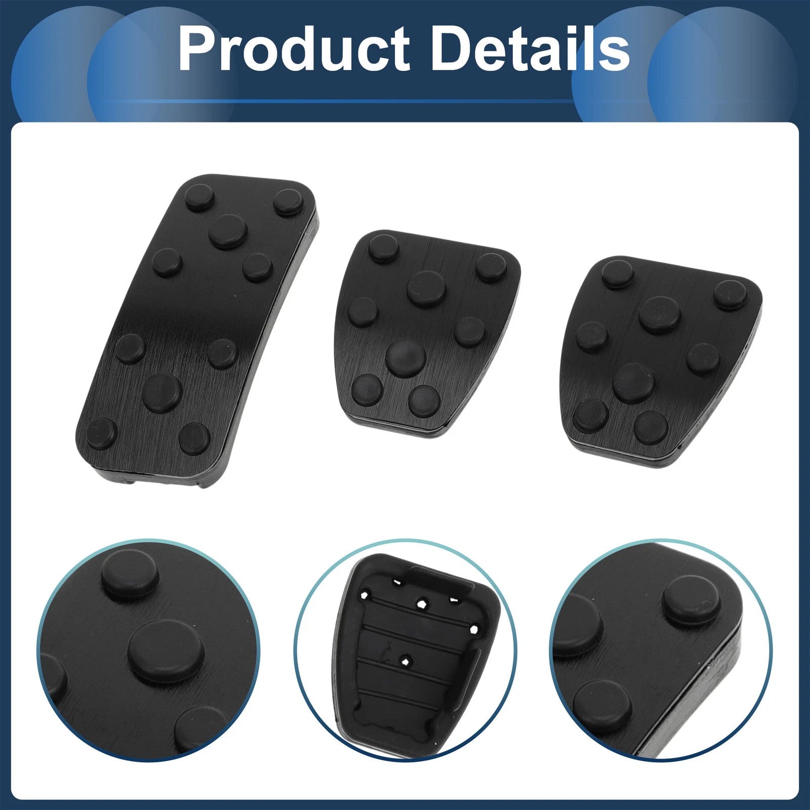 3 Pcs Foot Accelerator Pedal Covers for Subaru Forester (2006–2018) Black