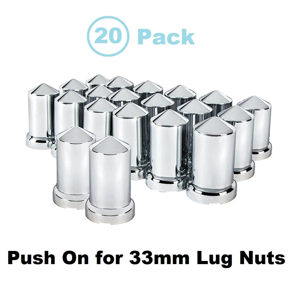 Chrome Pointed Lug Nut Covers Push-On Set for Toyota Tacoma (2005–2015)