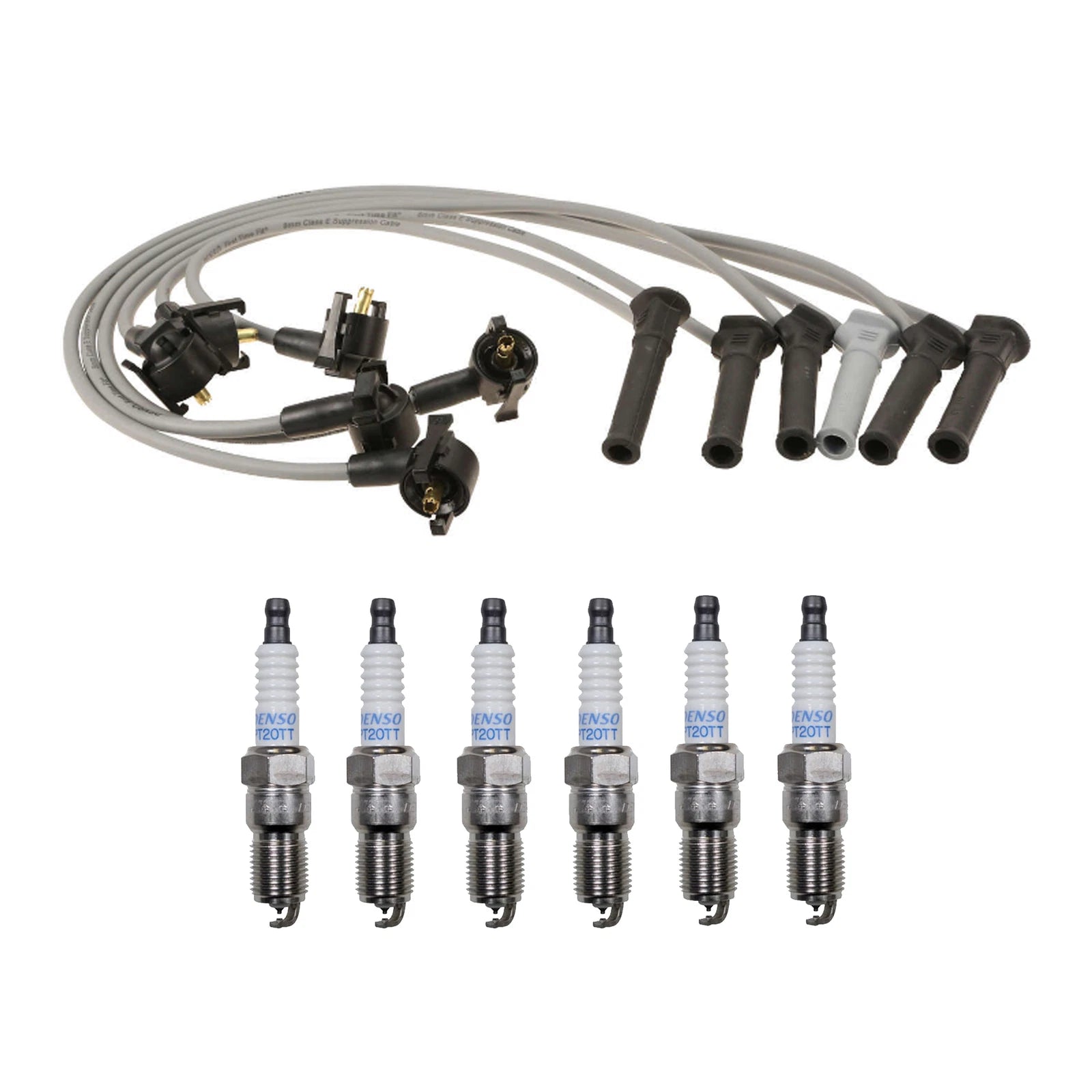 Denso 8mm Wire Set & 6 Platinum TT Spark Plugs Kit for Ranger B4000 (1998–2000)
