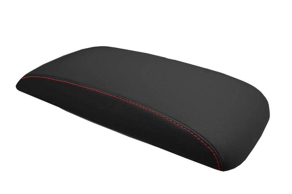 Leather Console Lid Armrest Cover for Honda Element (2007–2011) Red Stitch