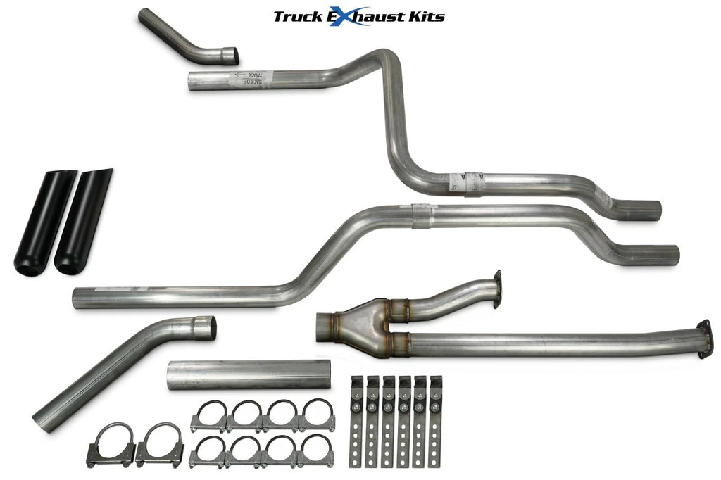 2.5" Dual Exhaust Kit for Toyota Tundra (2009–2013) No Muffler, Black Tip