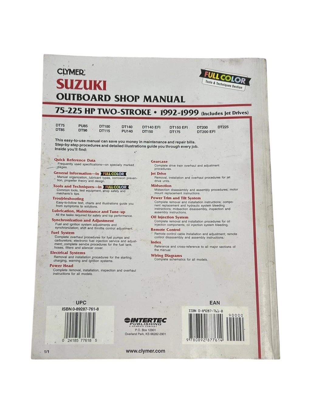 Suzuki Marine Outboard Shop Manual B779 for 75-225HP (1992–1999)