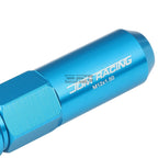 Set of 20 M12X1.5 107mm Tall Sky Blue Aluminum Spiked Lug Nuts + Adapter