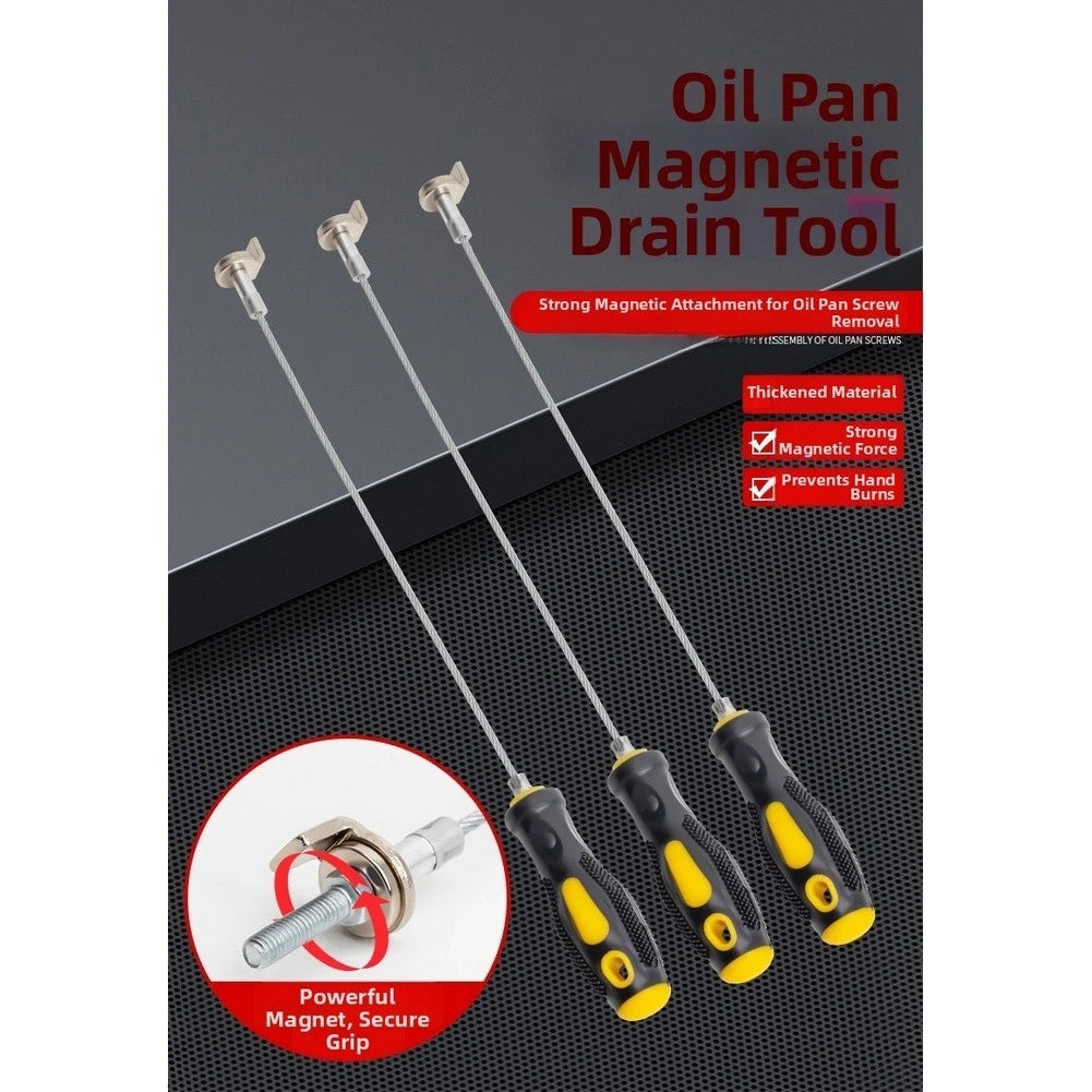 Magnetic Oil Drain Socket Tool for Car Oil Pan Screw Removal (Flexible Steel)