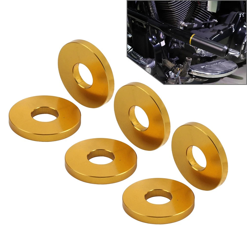 6X Gold Saddlebag Crash Bar Decorative Spacer Ring for Harley Softail (2018–2023)