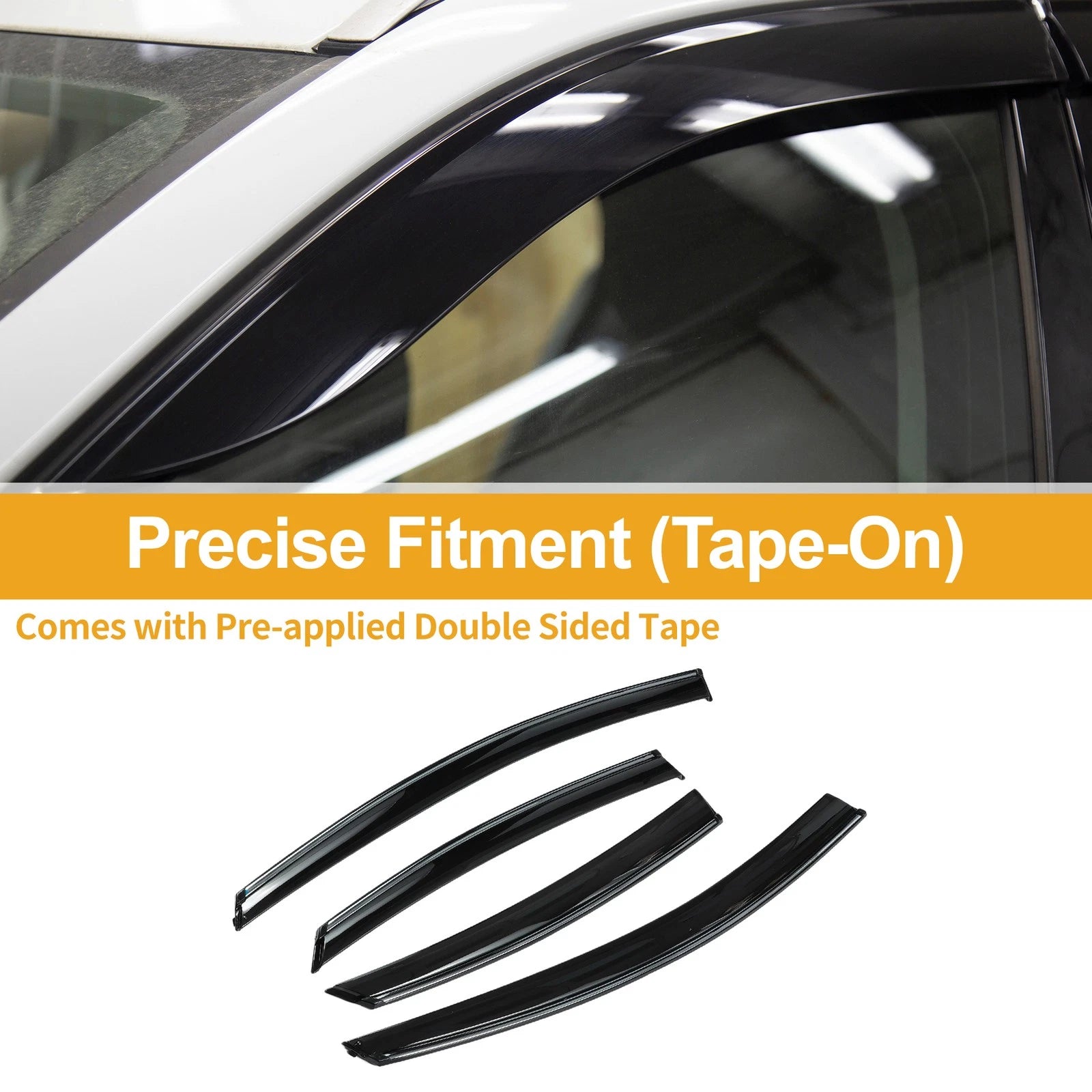 Set of 4 Window Deflectors for Ford Fusion (2006–2012) - Black Vent Visors