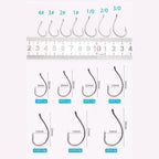 2 Barbed Single Hooks 100-Pack for Soft Worm Bait Fishing (Grey)