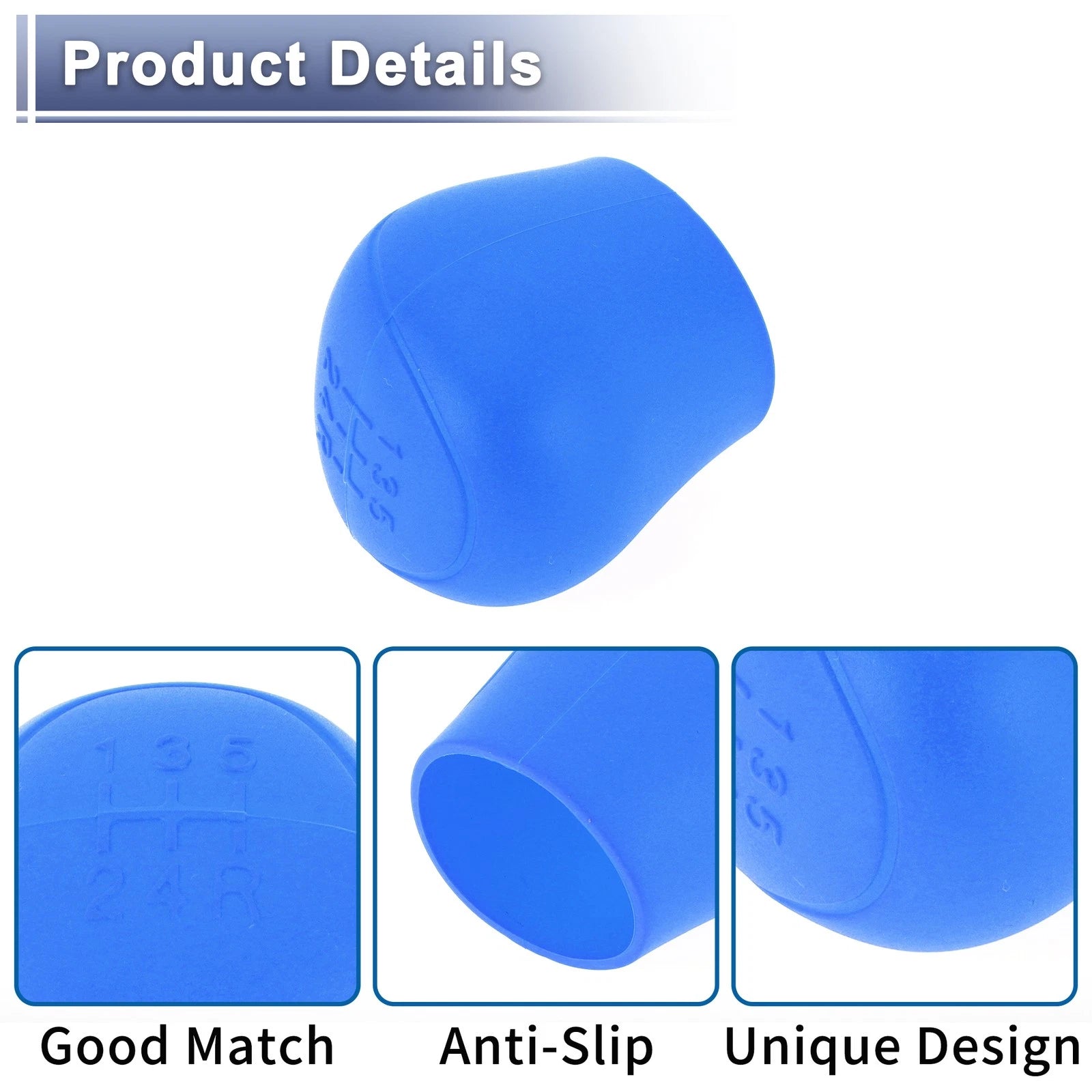 1 Pc Gear Shift Knob Cover for Ford C-Max (2007–2021) Blue Silicone