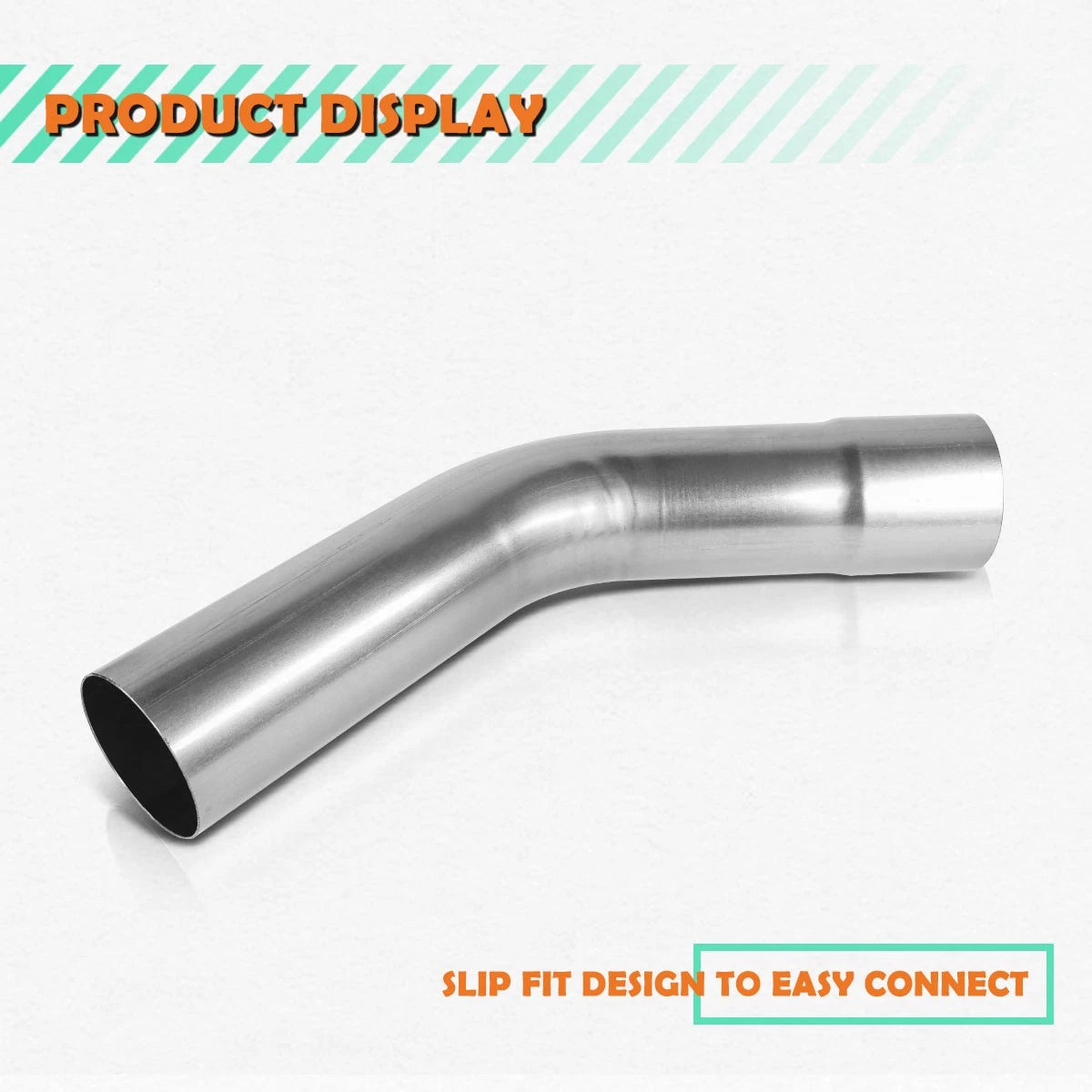 2.5" OD Steel 45 Degree Slip-Fit Exhaust Bend Pipe for Custom Applications
