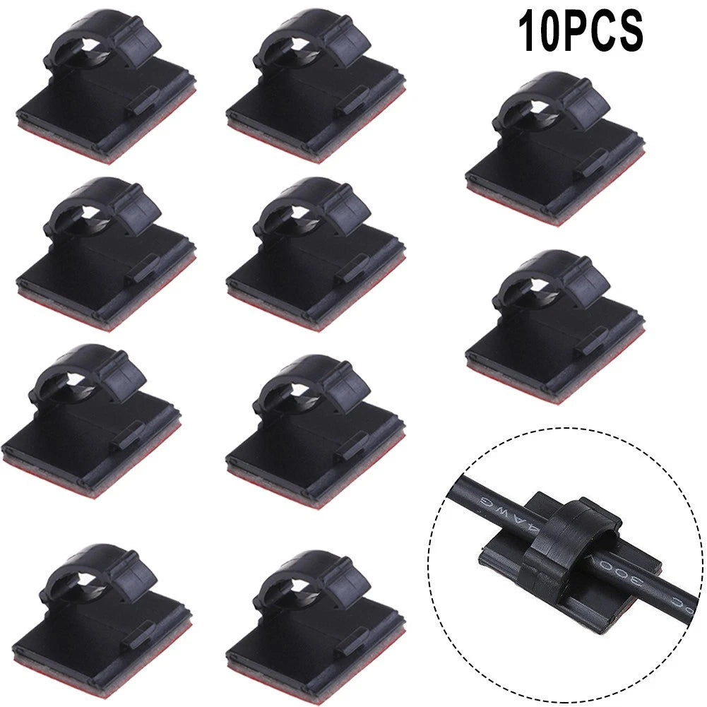 10Pcs Self-Adhesive Wire Cable Clamp Clip for Car Organizer (Universal)