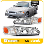 Headlight Assembly for Toyota Camry (2000–2001) Chrome Housing Pair