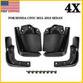 Set of 4 OE Style PU Splash Mud Flaps for Honda Civic Sedan (2012–2014)
