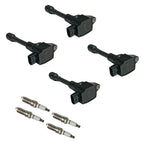 Set of 4 Ignition Coils and Spark Plugs for Nissan Altima Sentra Rogue Versa